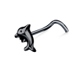 Dolphin Shaped Silver Curved Nose Stud NSKB-80